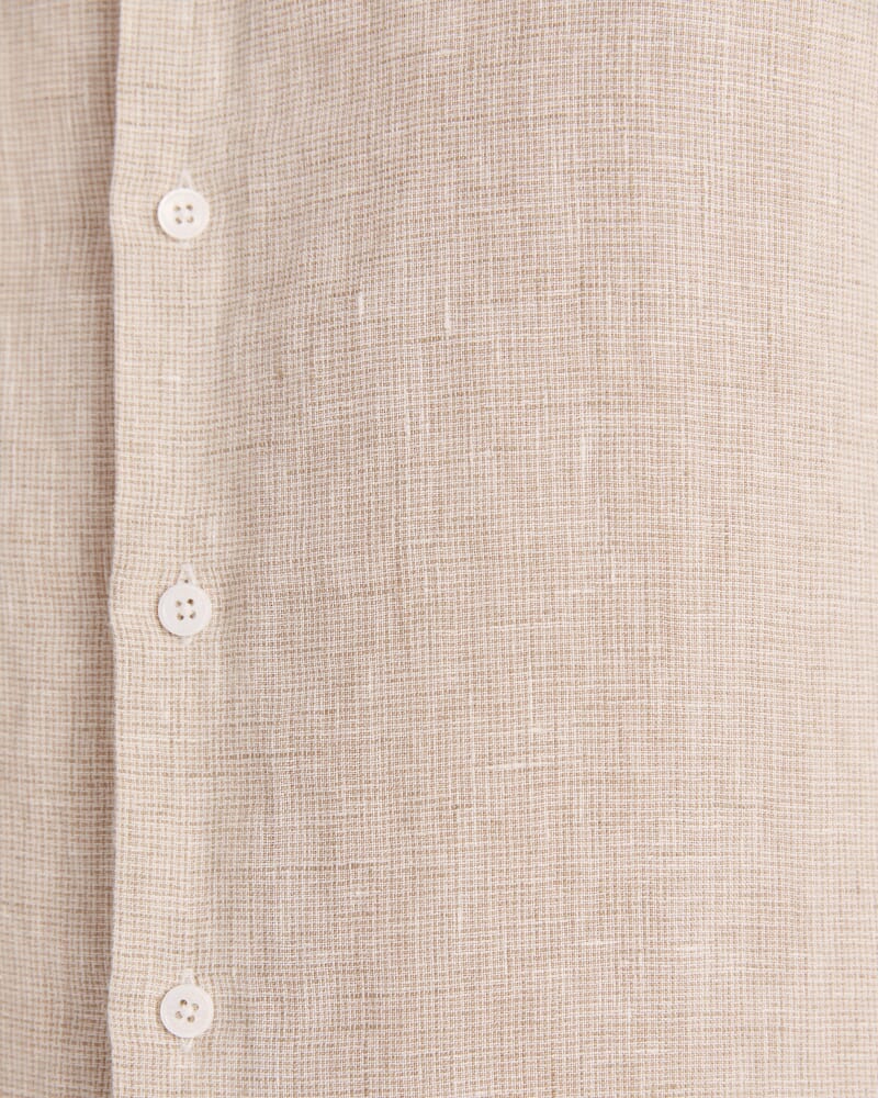 Anderson Classic Yarn Dyed Linen Shirt in SANDSTORM
