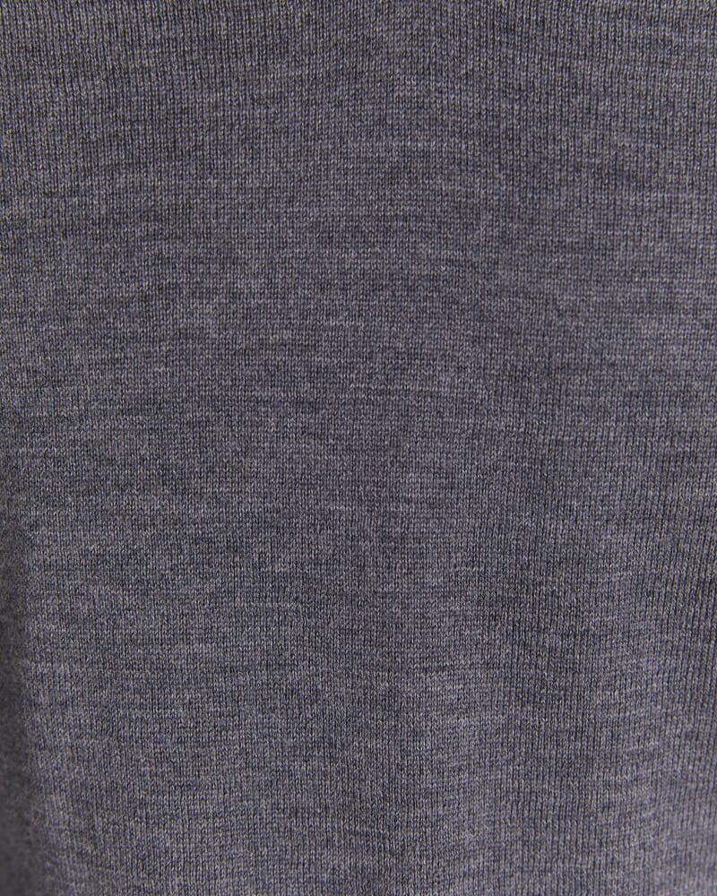 Franklin Merino Wool V Neck Knit in CHARCOAL