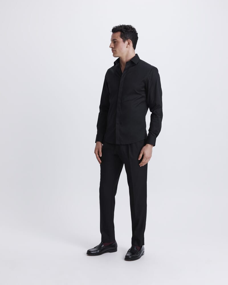 Stretch Poplin Shirt in BLACK