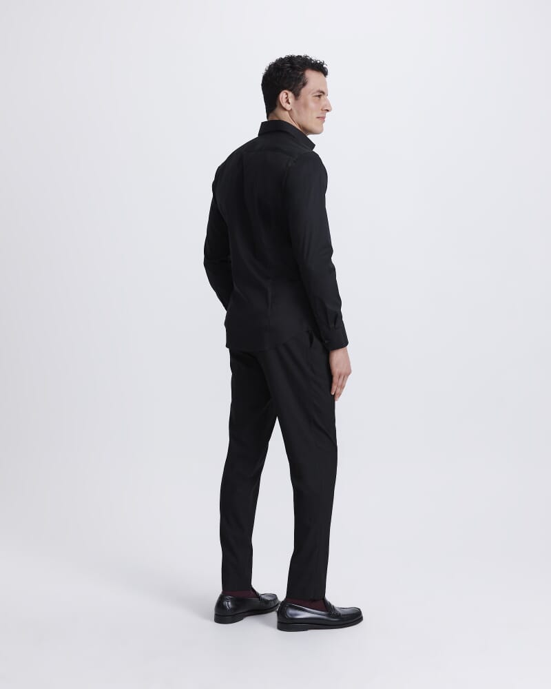 Stretch Poplin Shirt in BLACK