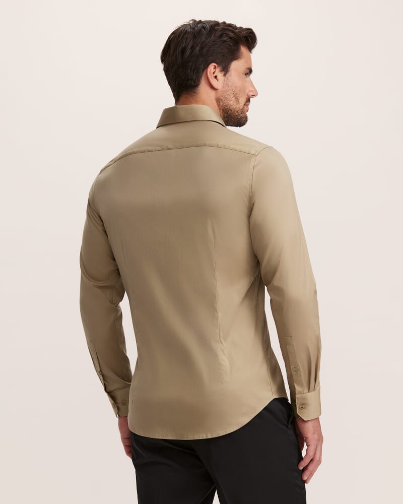 Stretch Poplin Shirt in KHAKI