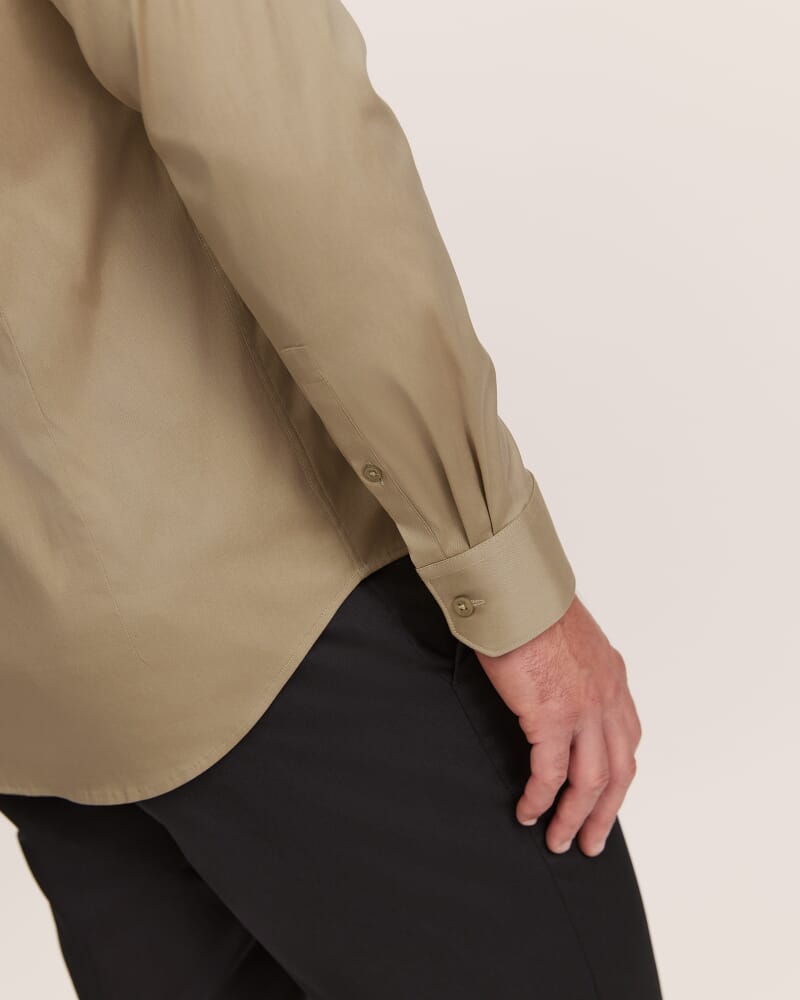 Stretch Poplin Shirt in KHAKI