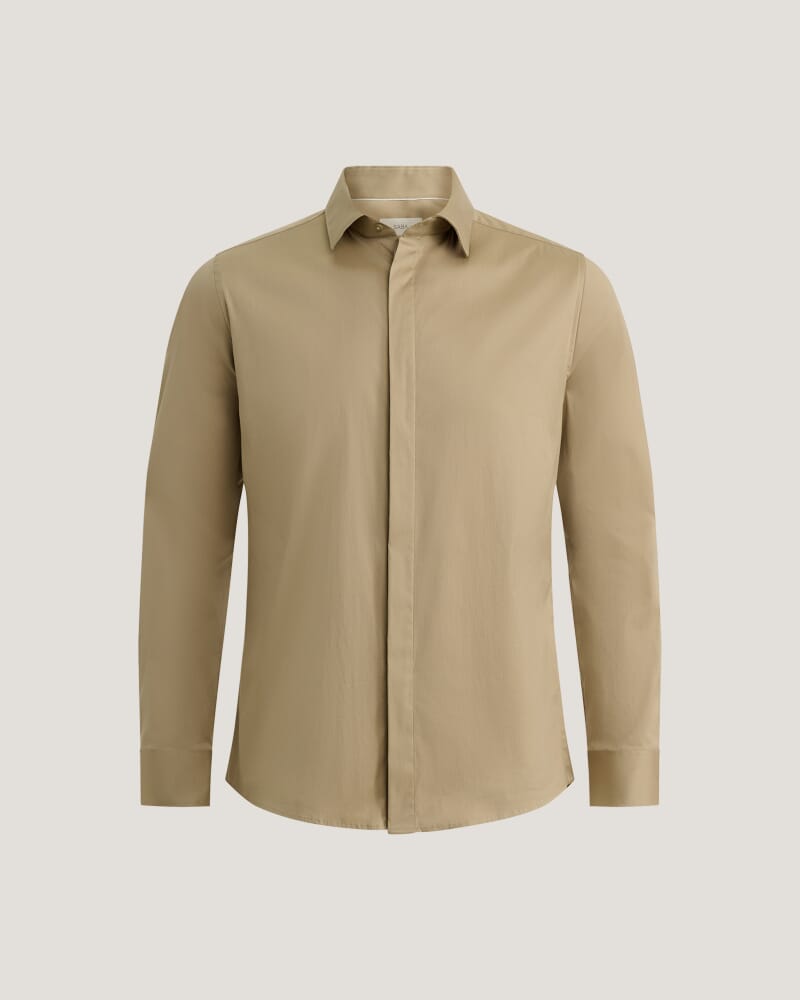 Stretch Poplin Shirt in KHAKI
