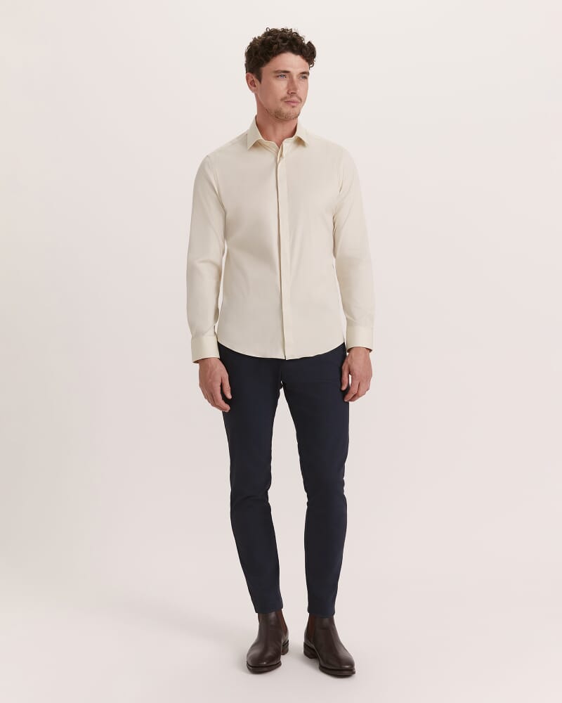 Stretch Poplin Shirt in LIGHT KHAKI