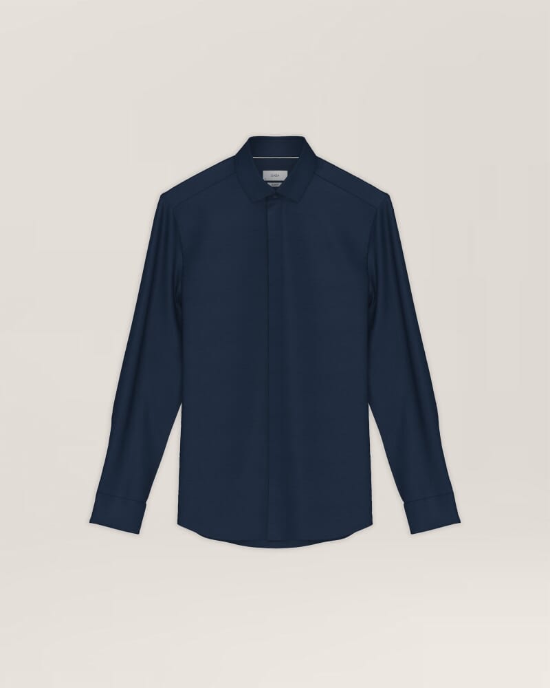Stretch Poplin Shirt in NAVY