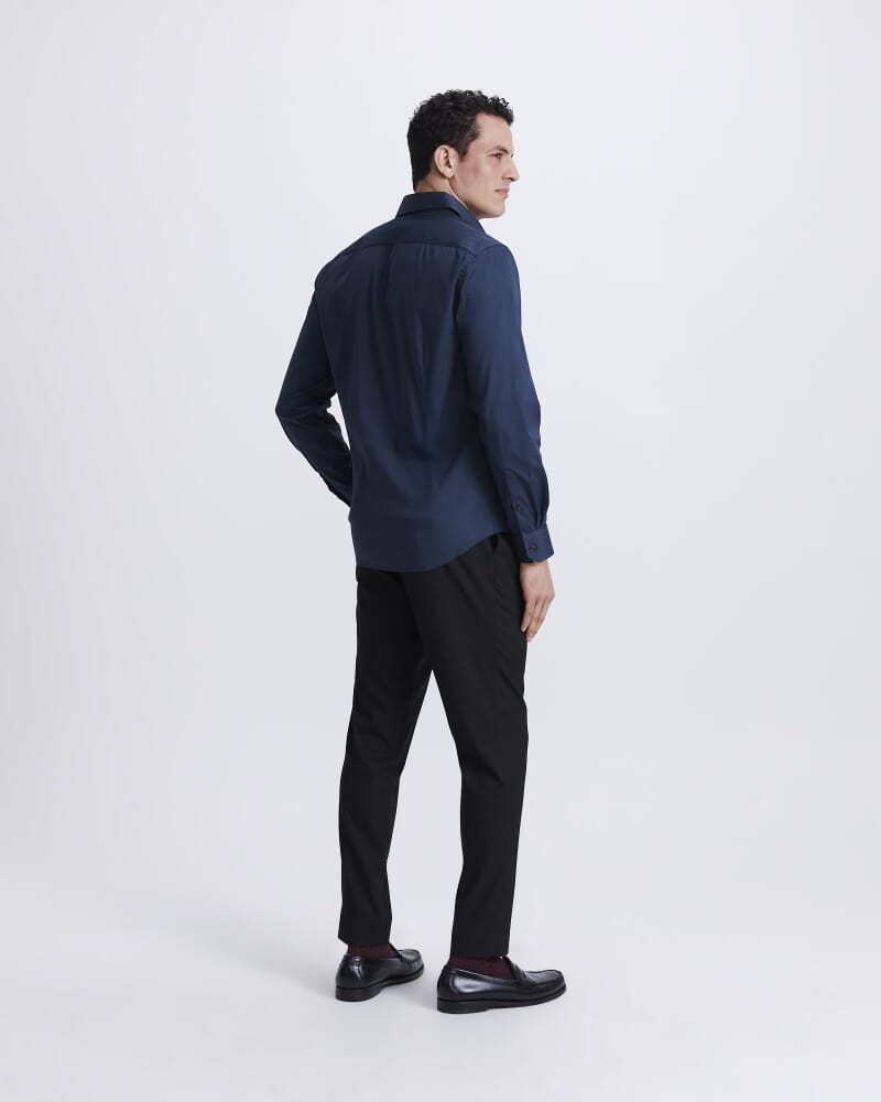 Stretch Poplin Shirt in NAVY