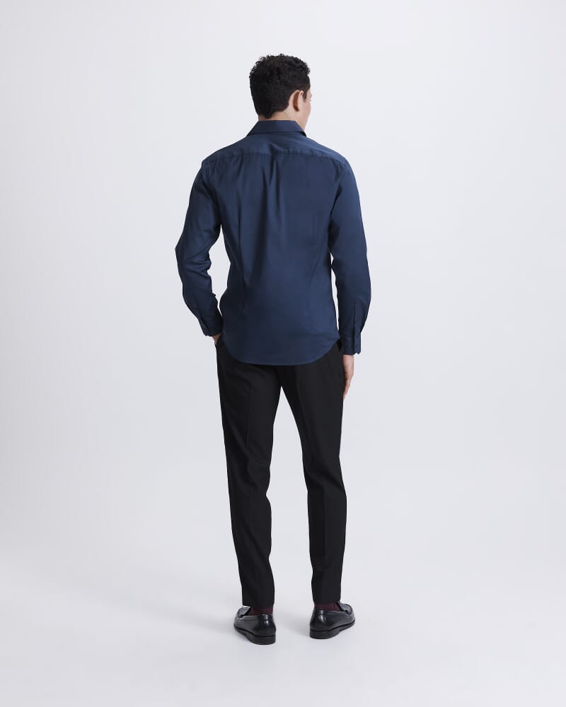 Stretch Poplin Shirt in NAVY