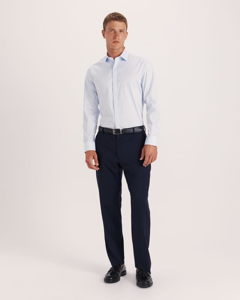 Stretch Poplin Shirt in PALE BLUE