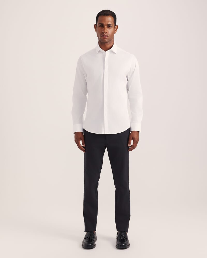 Stretch Poplin Shirt in WHITE