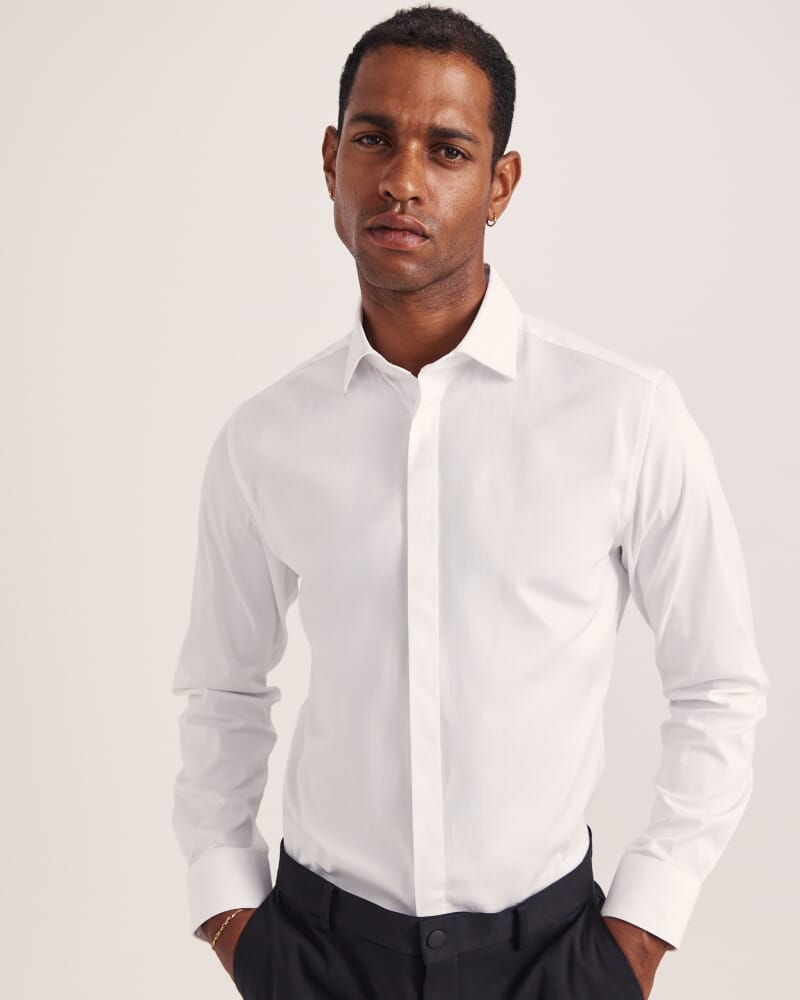 Stretch Poplin Shirt in WHITE