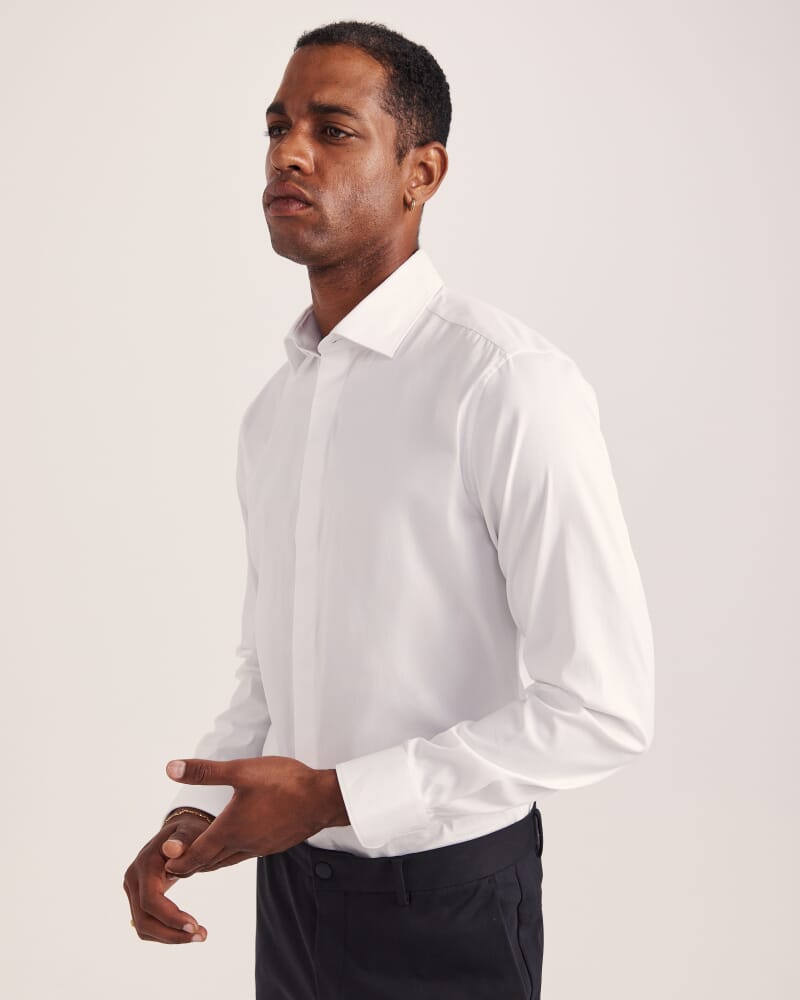 Stretch Poplin Shirt in WHITE