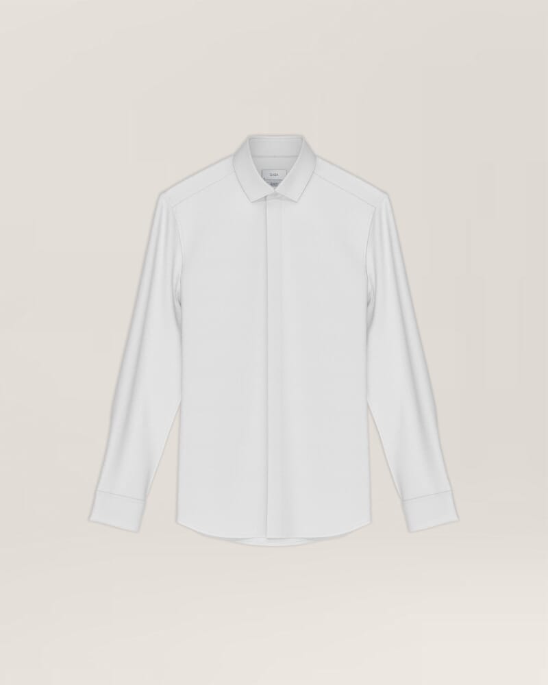 Stretch Poplin Shirt in WHITE