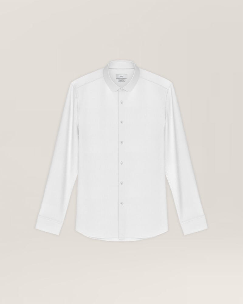 Justin Easy Care Textured Occasion Shirt in WHITE