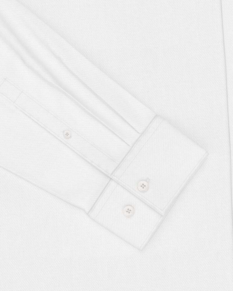 Justin Easy Care Textured Occasion Shirt in WHITE