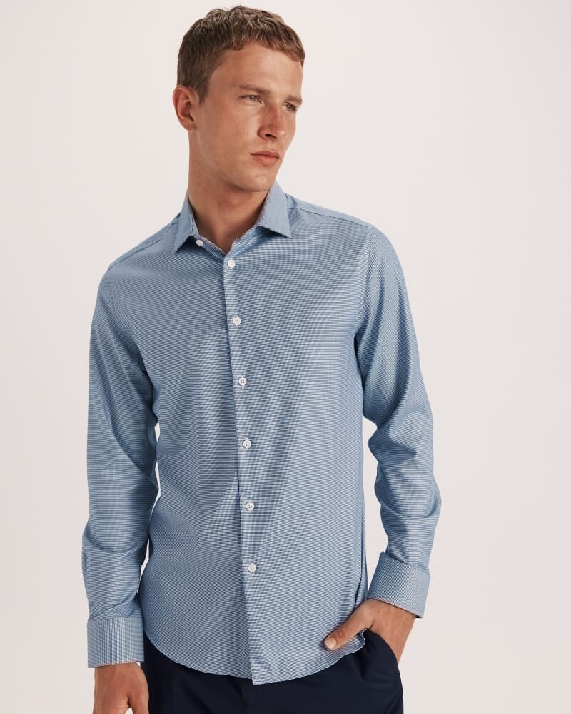 Nixon Long Sleeve Slim Easy Care Shirt in NAVY