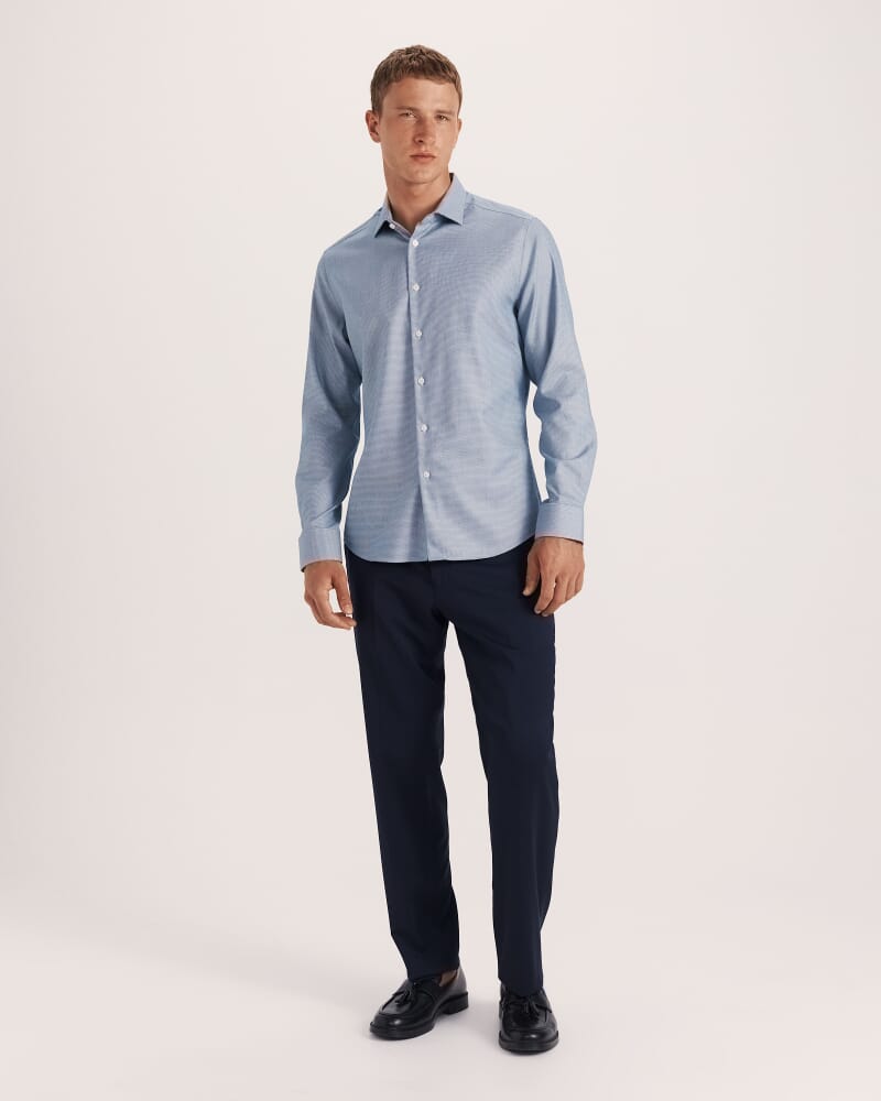 Nixon Long Sleeve Slim Easy Care Shirt in NAVY