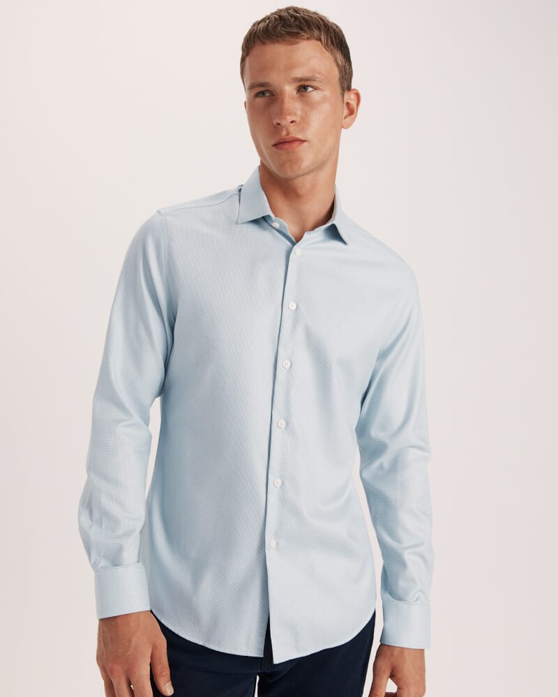 Nixon Long Sleeve Slim Easy Care Shirt in SEA BLUE