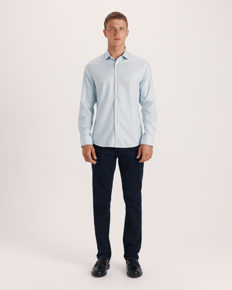 Nixon Long Sleeve Slim Easy Care Shirt in SEA BLUE