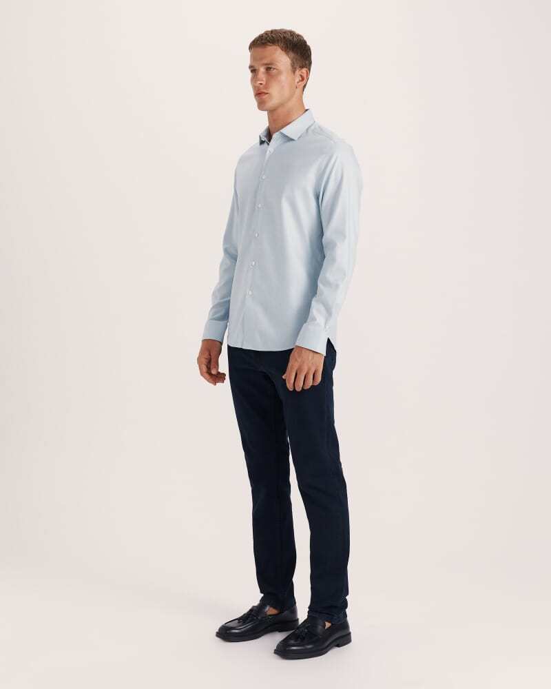 Nixon Long Sleeve Slim Easy Care Shirt in SEA BLUE