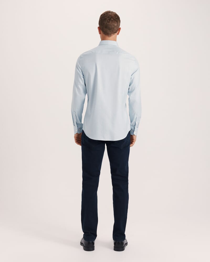 Nixon Long Sleeve Slim Easy Care Shirt in SEA BLUE