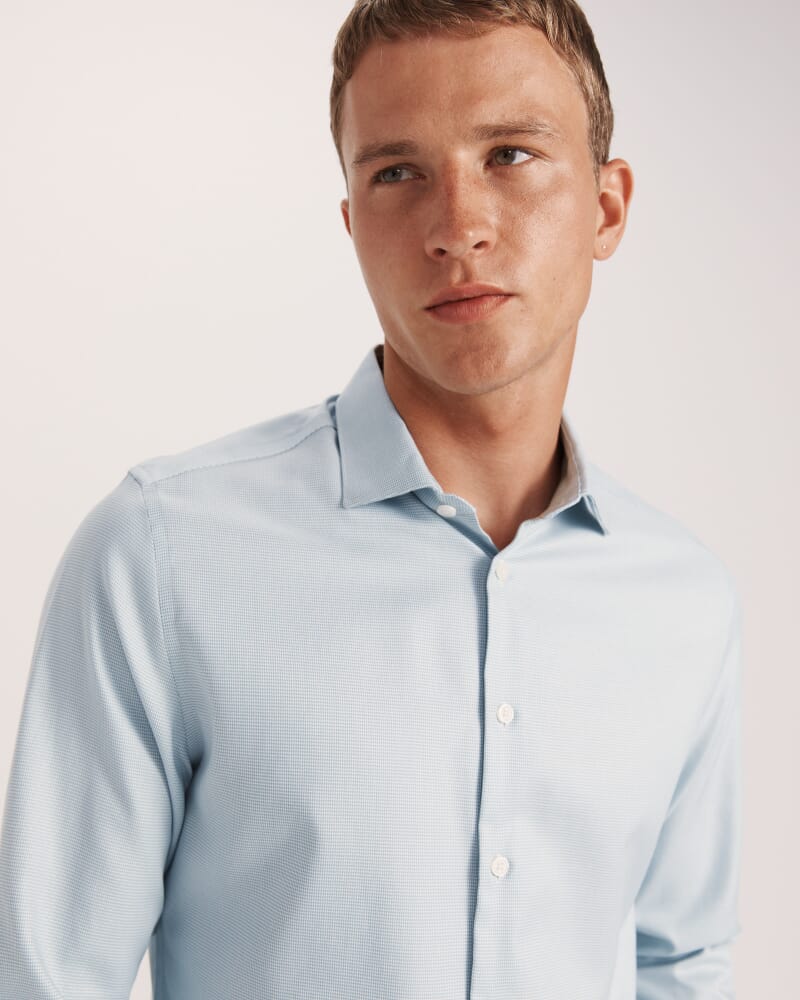 Nixon Long Sleeve Slim Easy Care Shirt in SEA BLUE