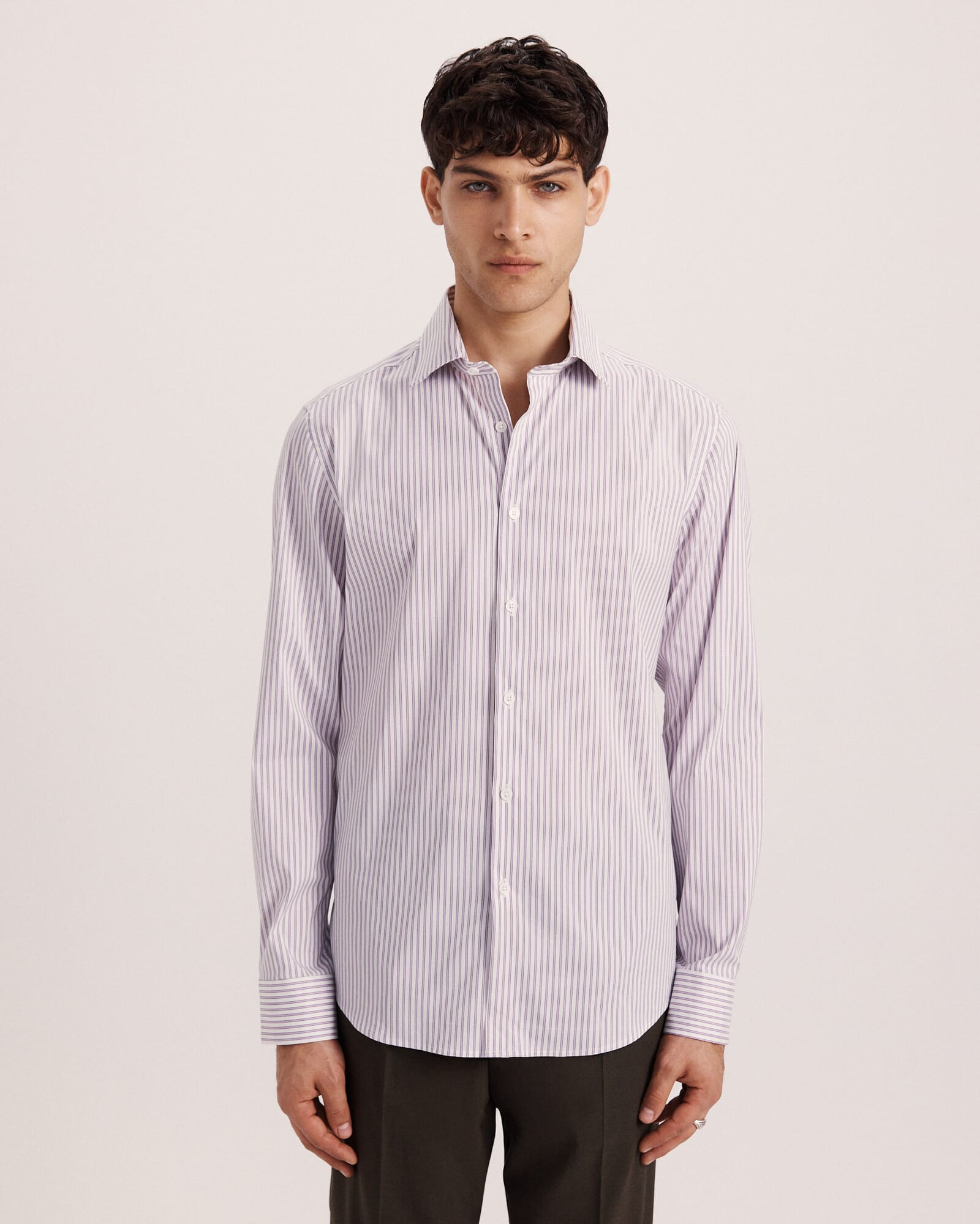 Calvin Long Sleeve Slim Stripe Shirt