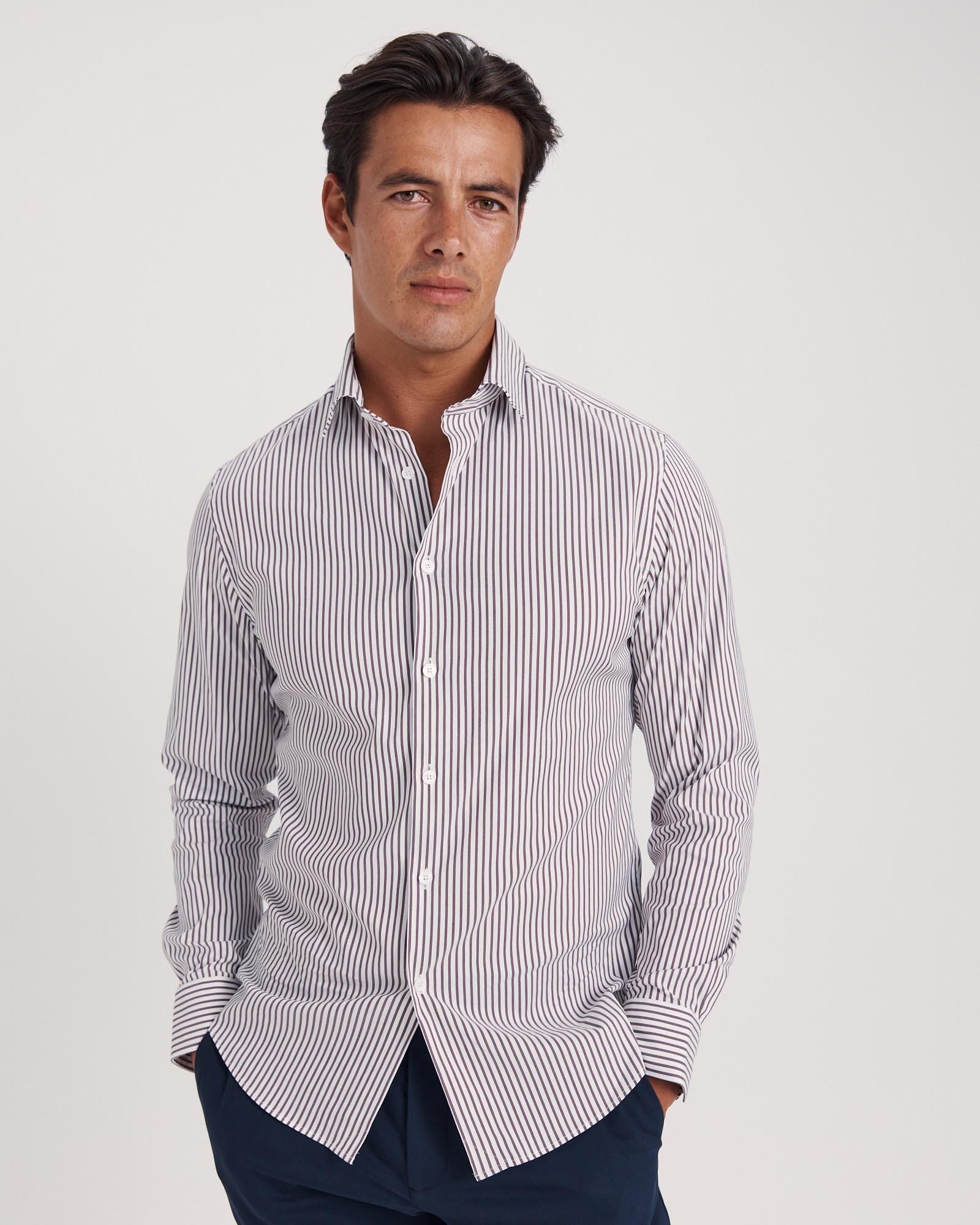 Calvin Long Sleeve Slim Stripe Shirt