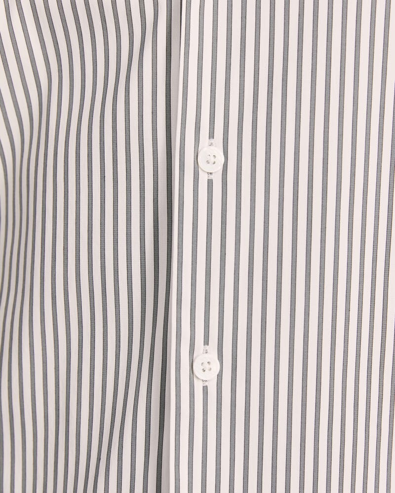 Calvin Long Sleeve Slim Stripe Shirt in PETROL