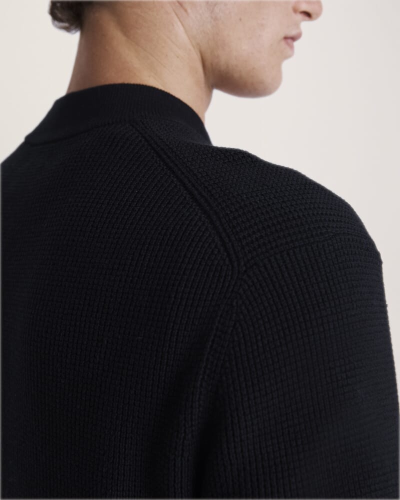 Angus Quarter Zip Knit in BLACK