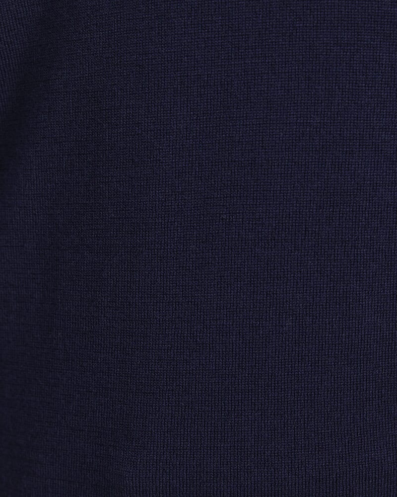 Franklin Merino Wool Long Sleeve Polo in NAVY