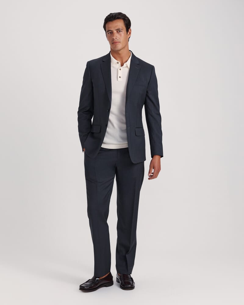 Franklin Merino Wool Long Sleeve Polo in OFF WHITE