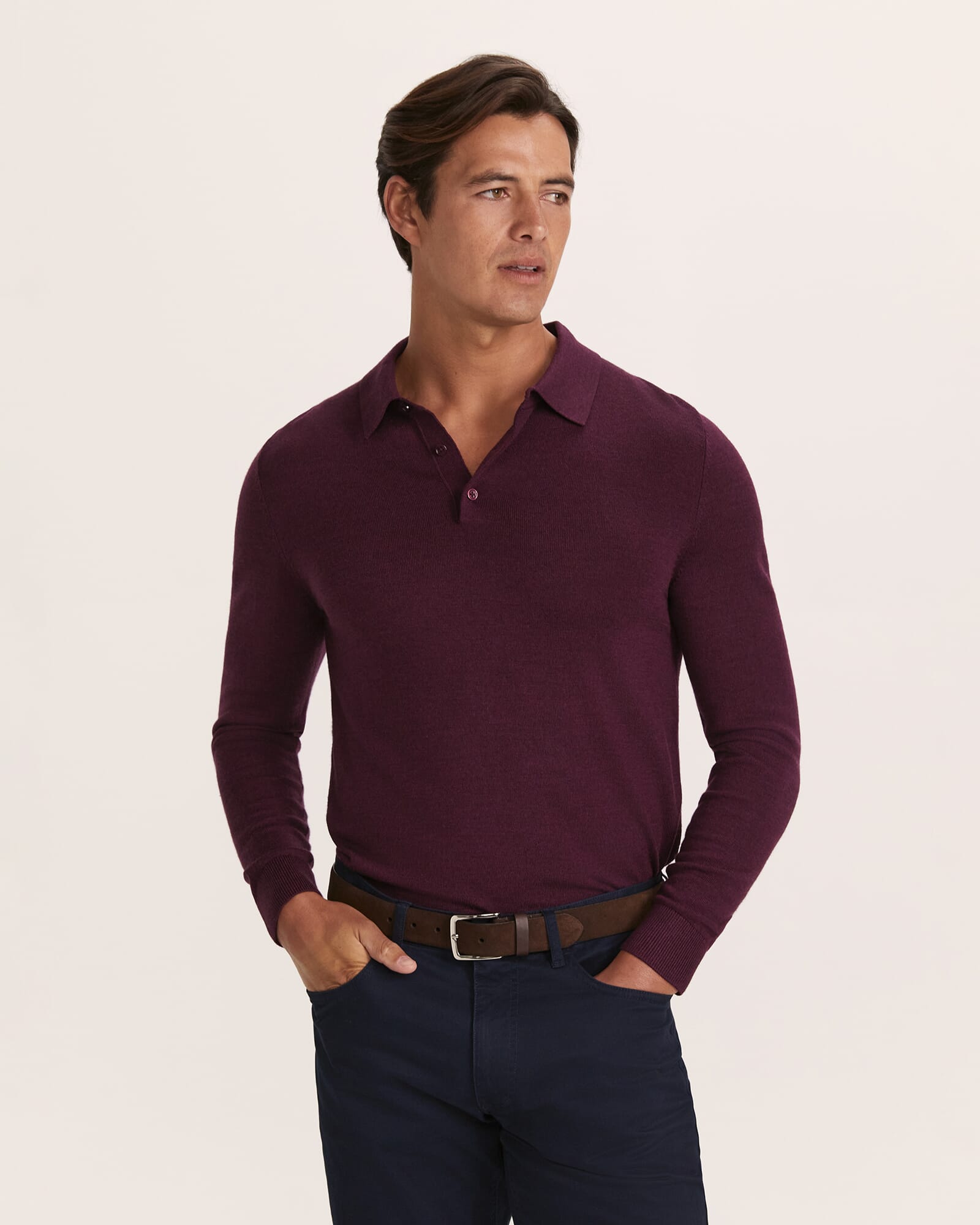 Franklin Merino Wool Long Sleeve Polo