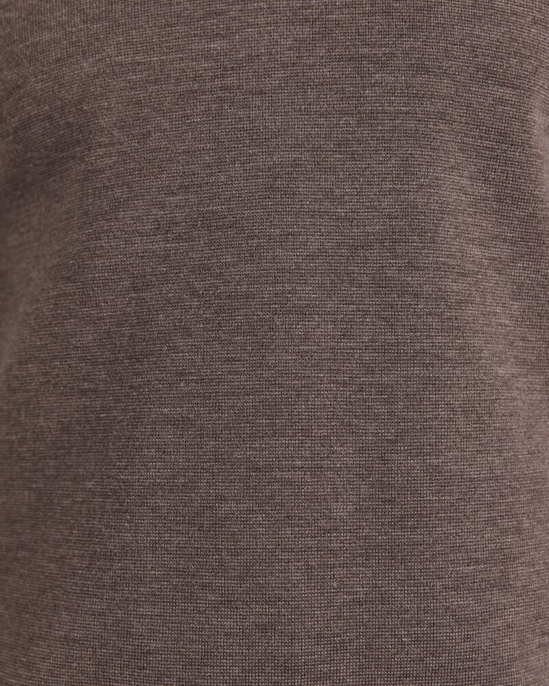 Franklin Quarter Zip Wool Knit Polo in BARK