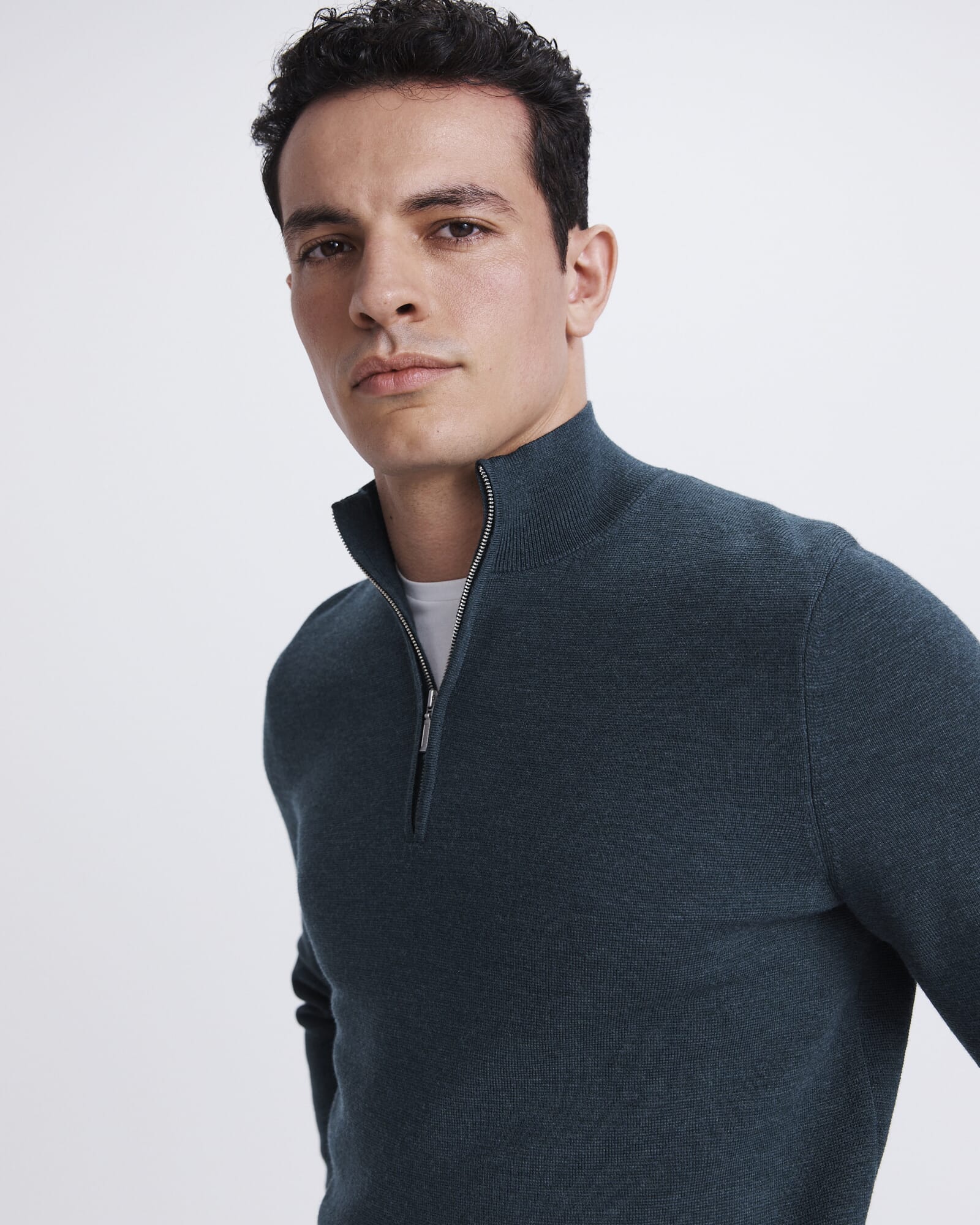 Franklin Quarter Zip Wool Knit Polo