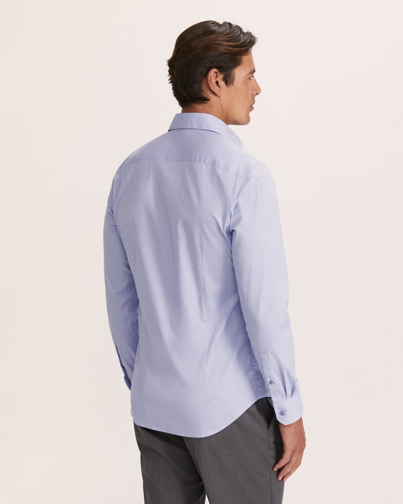 Flynn Long Sleeve Stretch Shirt in BLUE/WHITE
