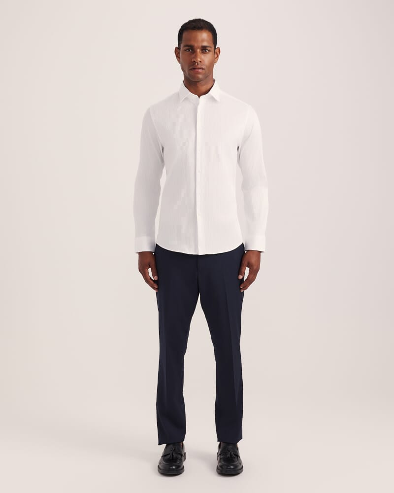 Artemis Stripe Stretch Shirt in WHITE