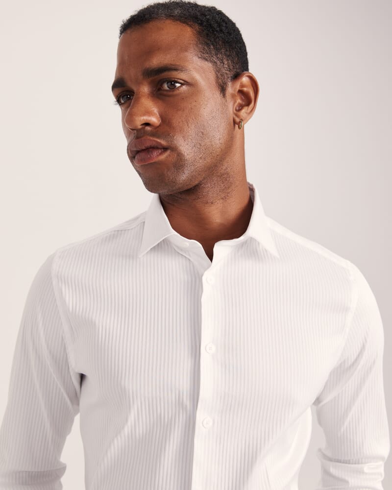 Artemis Stripe Stretch Shirt in WHITE