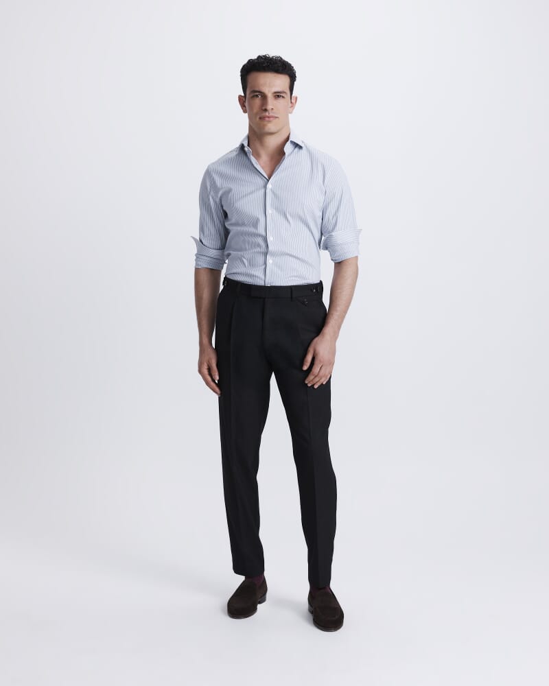 Lucian Stripe Stretch Shirt in BLUE/WHITE