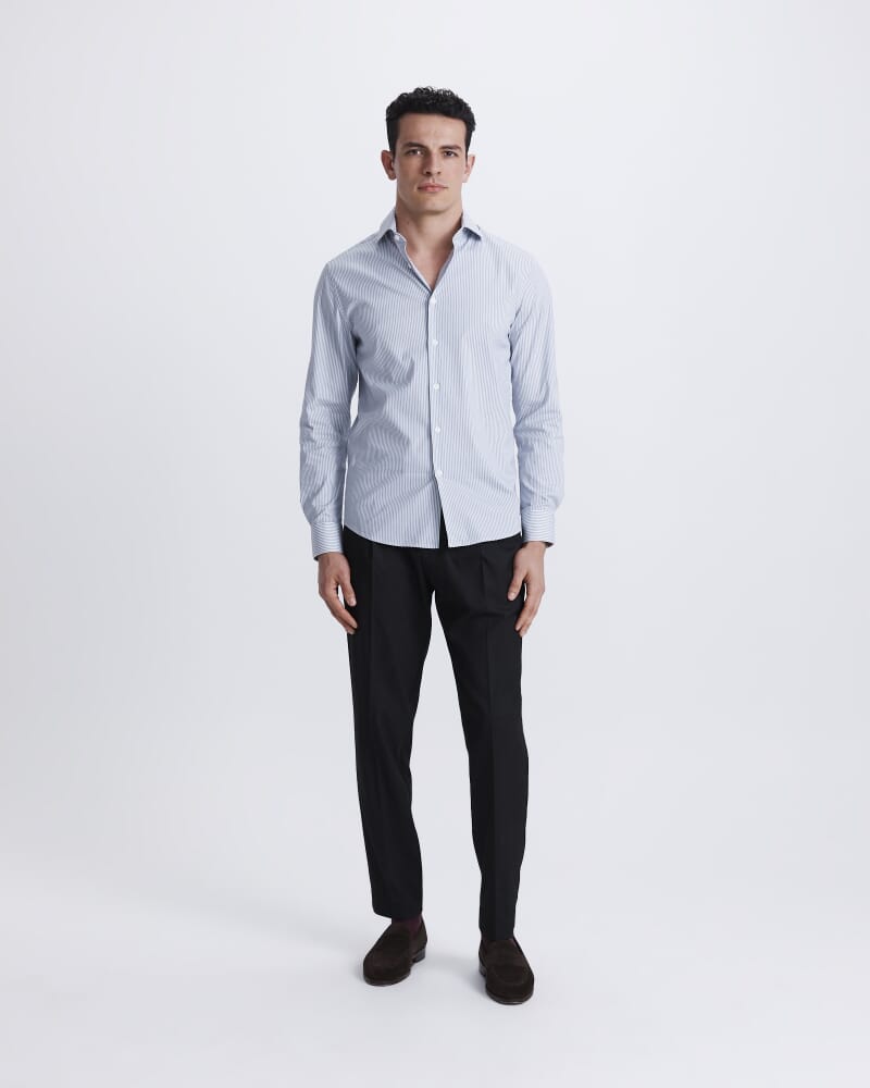 Lucian Stripe Stretch Shirt in BLUE/WHITE