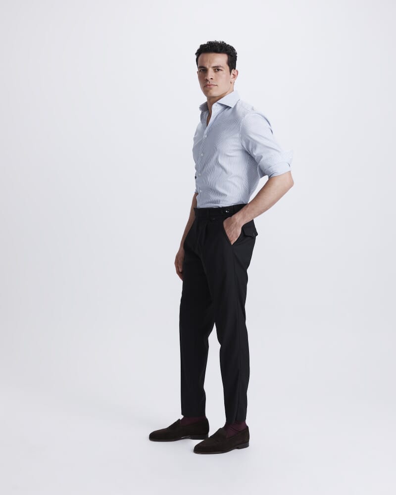 Lucian Stripe Stretch Shirt in BLUE/WHITE