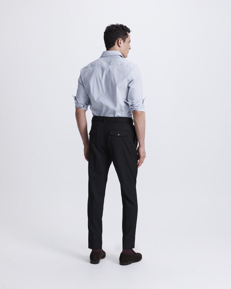 Lucian Stripe Stretch Shirt in BLUE/WHITE