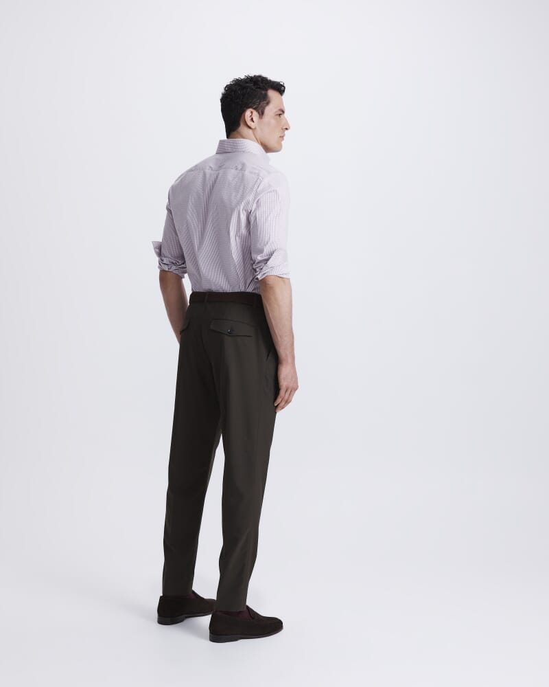 Lucian Long Sleeve Stretch Check Shirt in FIG