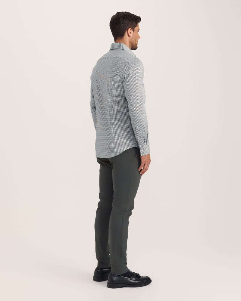 Lucian Long Sleeve Stretch Check Shirt in PINE