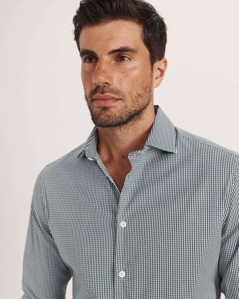 Lucian Long Sleeve Stretch Check Shirt in PINE