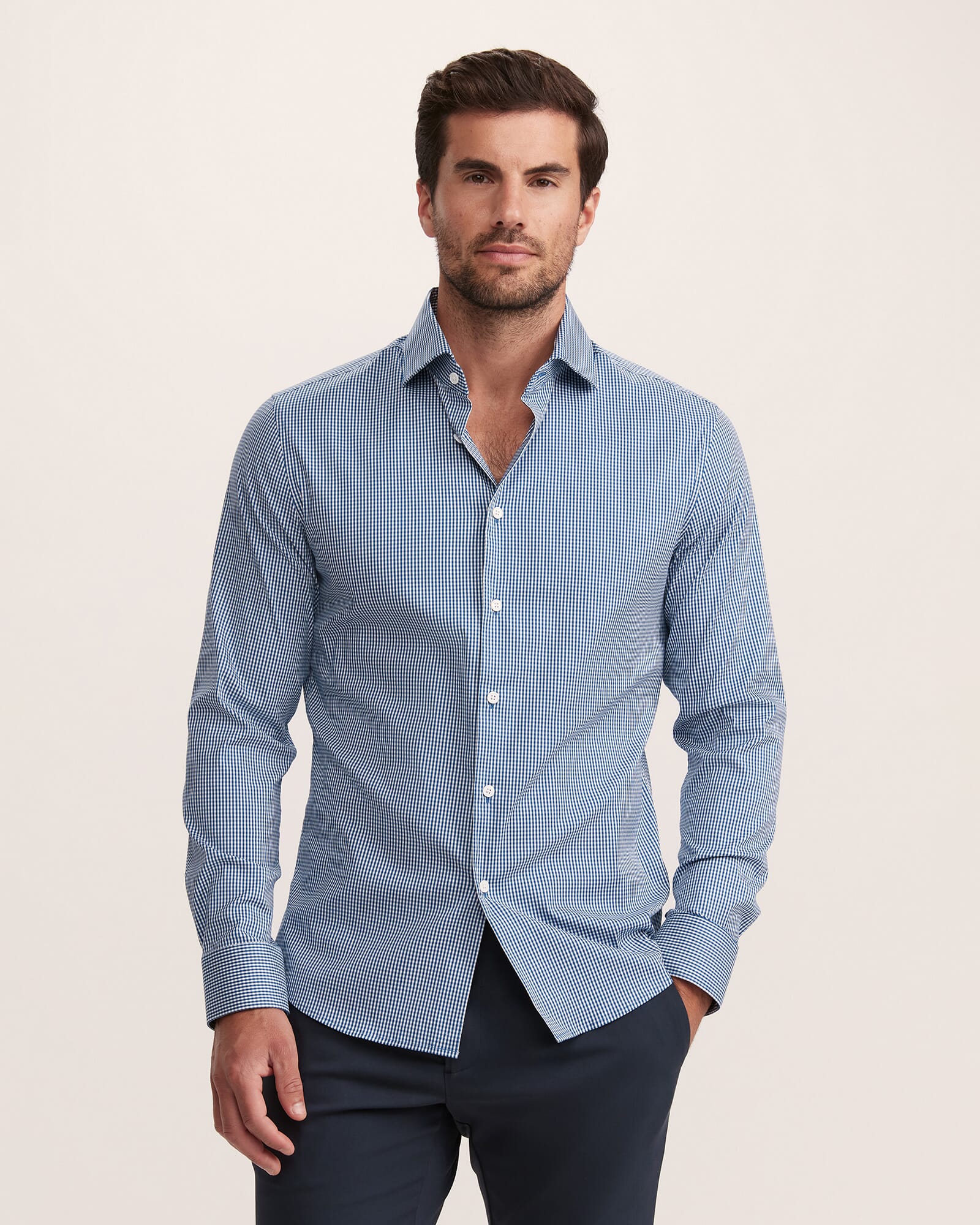Lucian Long Sleeve Stretch Check Shirt