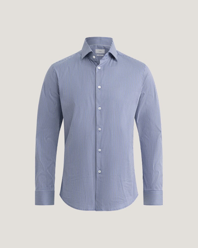 Lucian Long Sleeve Stretch Check Shirt in ROYAL BLUE