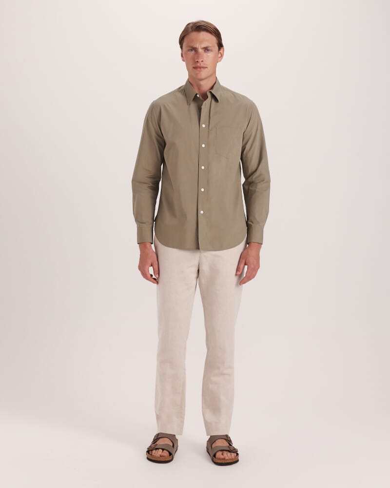 Ethan Poplin Casual Shirt in KHAKI