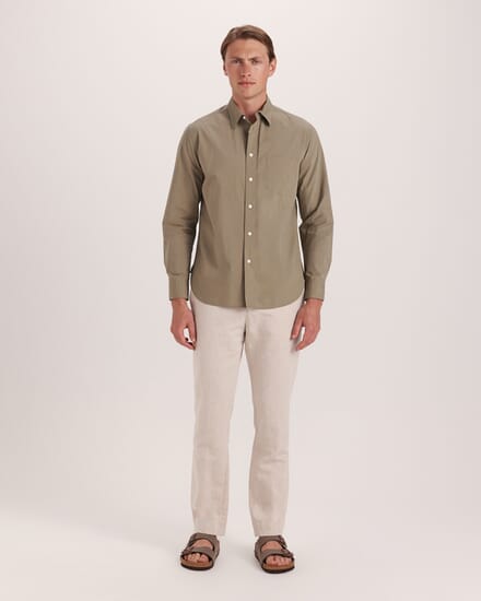 Ethan Poplin Casual Shirt in KHAKI