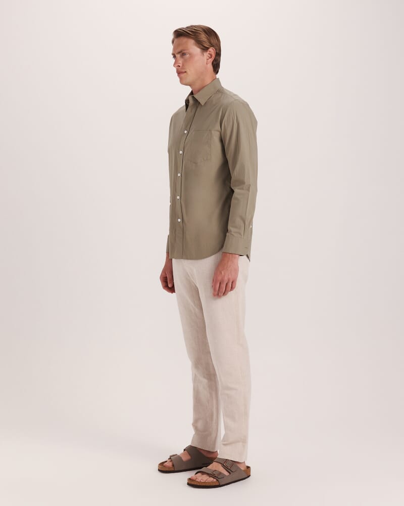 Ethan Poplin Casual Shirt in KHAKI