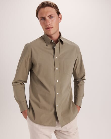 Ethan Poplin Casual Shirt in KHAKI